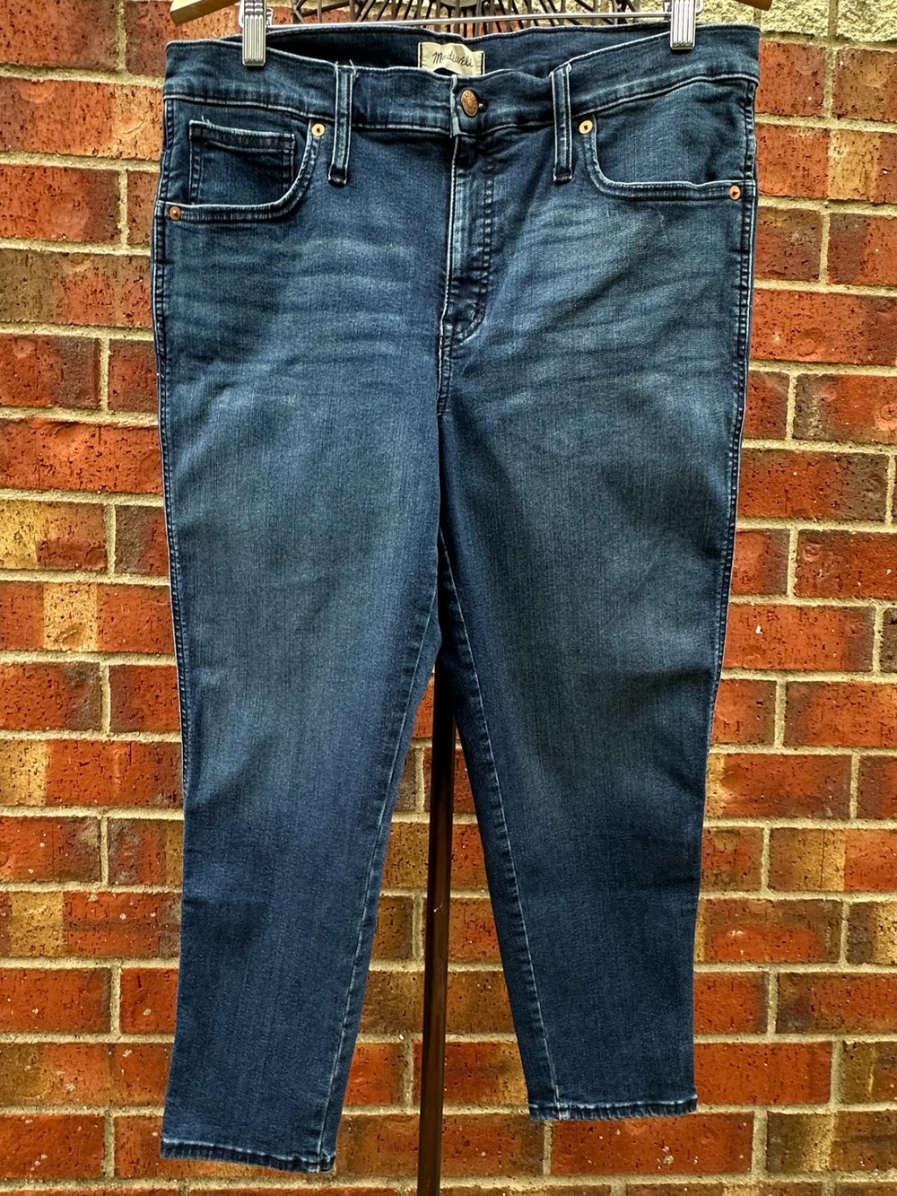 Madewell Jeans Blue Cropped Straight High-Rise Stretch Ankle Classic Minimalist